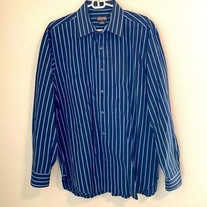 Michael Kors Men Shirt Sz XL Stripes Dark Blue
